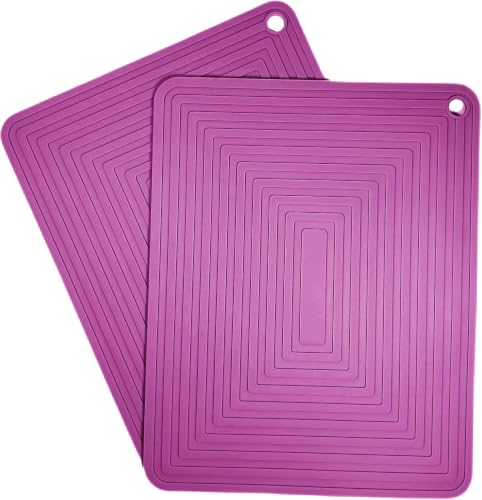 Purple Silicone Trivets Mats Set 2 for Hot Dishes
