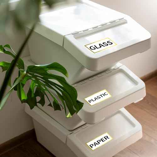 300 Golden Border Removable Freezer Labels Water Oil Resistant with Perforation Line for Food Containers Jars Pantry Organization