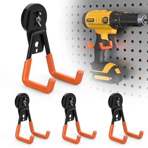 4 Pack Large Heavy Duty Magnetic Hook Extra Strong Magnetic Garage Hooks Big NdFeB Industrial Magnet Hooks Magnetic Utility Storage Holder Organization with Anti (4 Count)