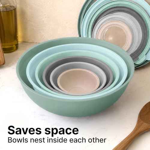 12 Piece Plastic Nesting Mixing Bowl Set