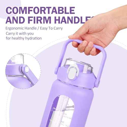 42oz Glass Water Bottles with Straw