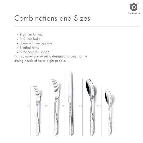 Hammered Silverware Set (8 Count)
