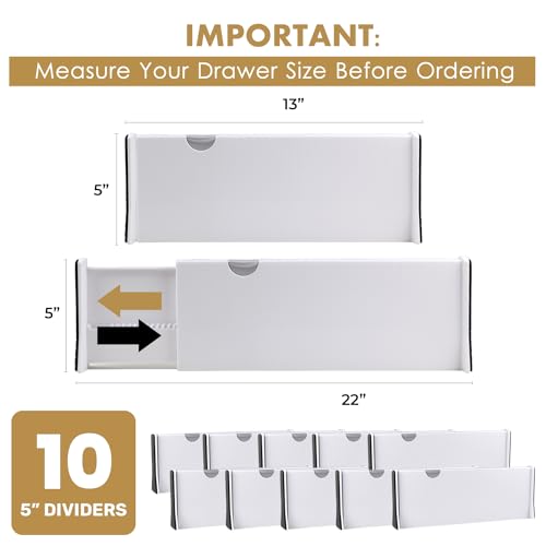 Adjustable Deep Drawer Divider (10 Count)