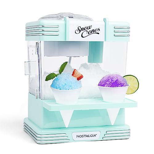 Snow Cone Machine With 2 Reusable Plastic Cups & Ice Scoop for Easy Serving