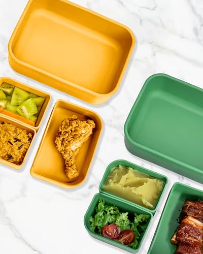Platinum Silicone Bento Lunch Box Set of 2 (2 Count)