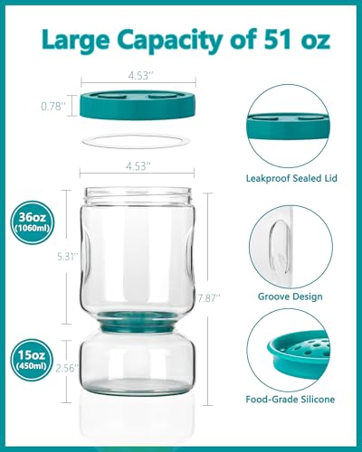 Pickle Jar with Strainer Flip