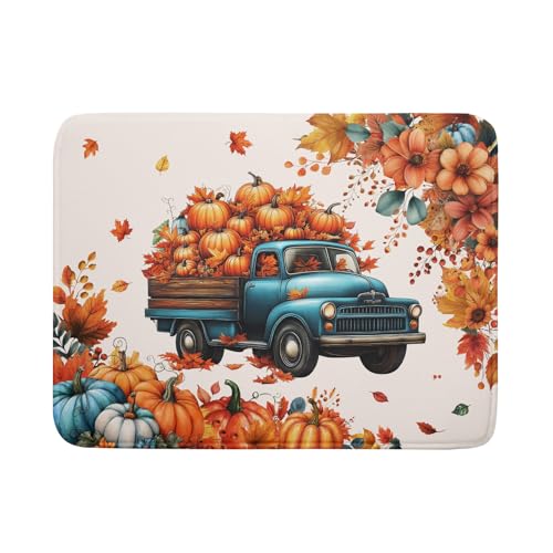 Fall Drying Mats for Kitchen Counter 18×24 Inch Autumn Truck Large Absorbent Microfiber Drying Pad Home Season Accessories