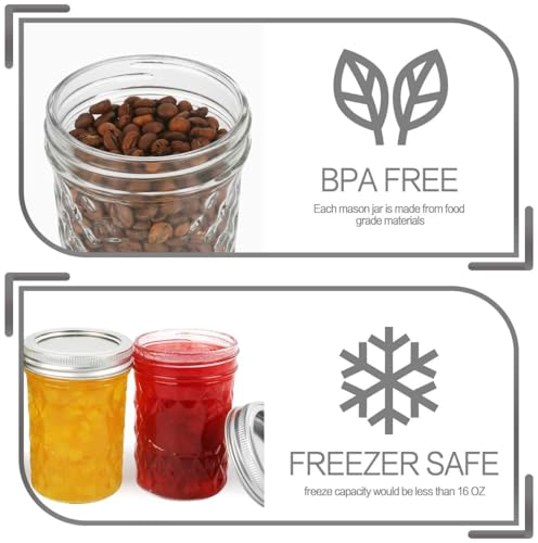 6 Packs 16 oz Wide Mouth Mason Jars (100 Count)