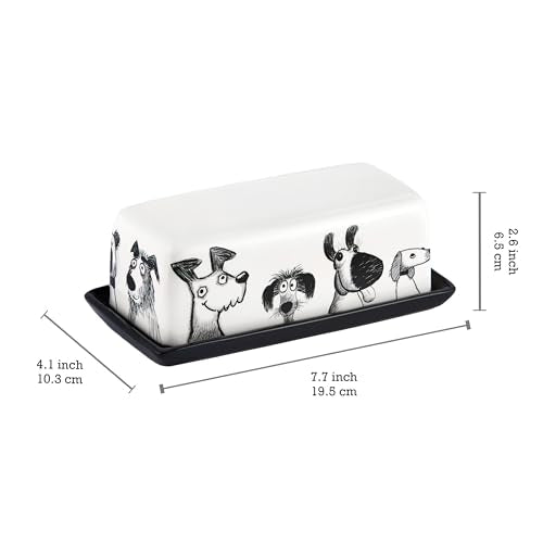 Doodle Pawtrait Ceramic Butter Dish with Lid