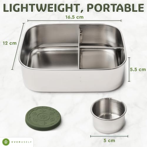 Stainless Steel Bento Box + Condiment Container