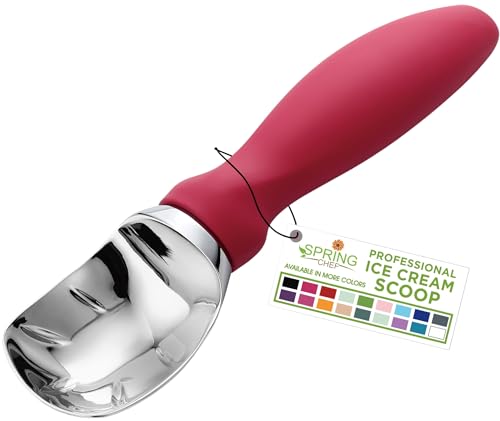 Heavy Duty Metal Ice Cream Scoop with Comfortable Handle