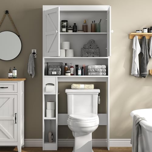 Over The Toilet Storage Cabinet with Barn Doors