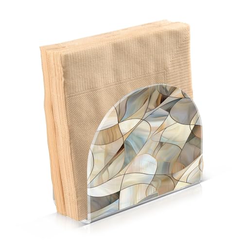 Abstract Stained Glass Pattern Napkin Holder for Table Paper Napkins Holder Acrylic Tissue Dispenser Kitchen Dining Room Bathroom Party Car Decor