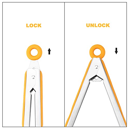 4 Pack Orange Silicone Kitchen Tongs Set (4 Count)