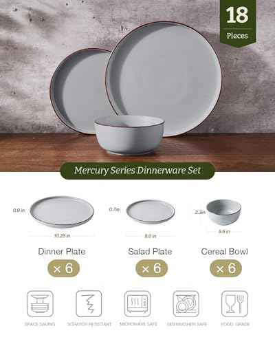 Mercury 18 Piece Stoneware Dinnerware Set