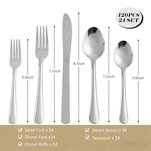 120PCS Windsor Silverware Set (120 Count)
