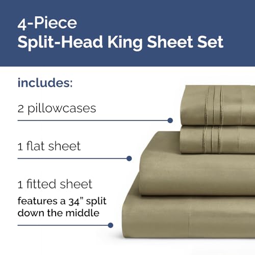Flex Top Split Head King 4 Piece Sheet Set