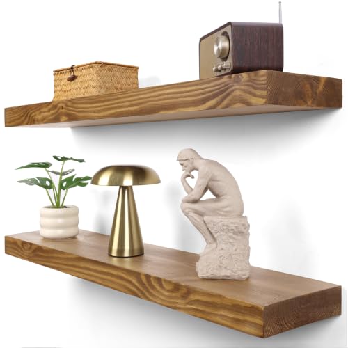 Rustic Floating Shelves 36 inch Long 8 inch deep Set of 2 (2 Count)