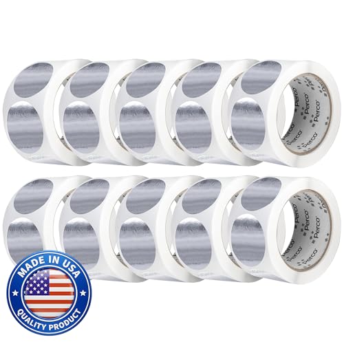 Metallic Silver Perforated Round Circle Dot Sticker 2 (10 Count)