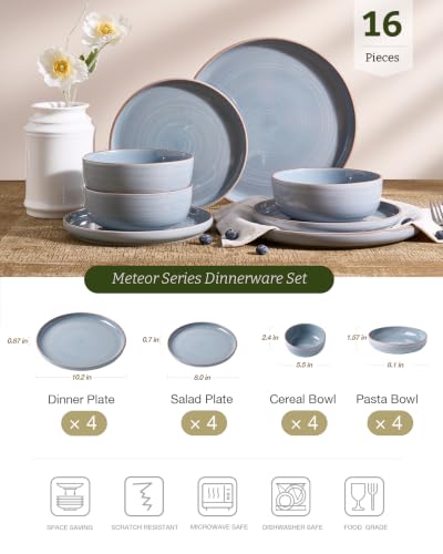 Meteor 16 Piece Dinnerware Set with Pasta Bowls
