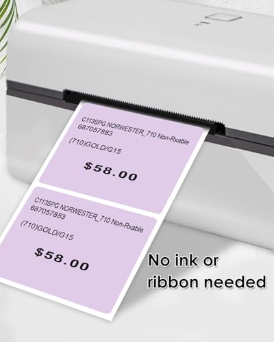 2"x2" Purple Square Thermal Labels