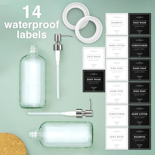 Clear Glass Soap Dispenser (2 Count)