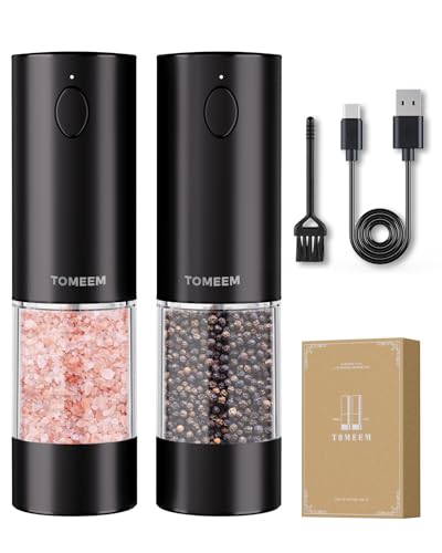 Larger Capacity Rechargeable Electric Salt and Pepper Grinder Set
