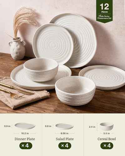 Pluto 12 Piece Stoneware Dinnerware Set