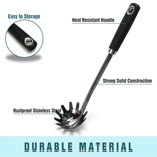 Black Stainless Steel Pasta Spoon