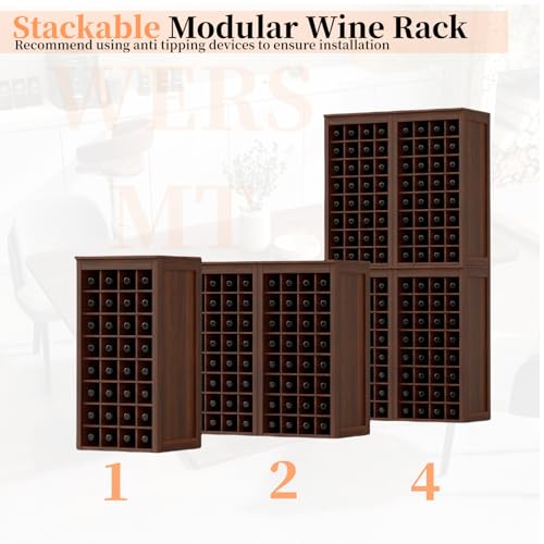 8 Tier Freestanding Wine Rack Wood