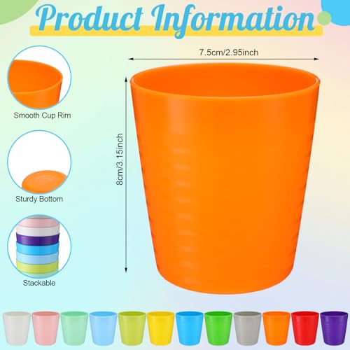 36 Pcs Kids Plastic Cups 8 oz Drinking Toddler Cups (36 Count)