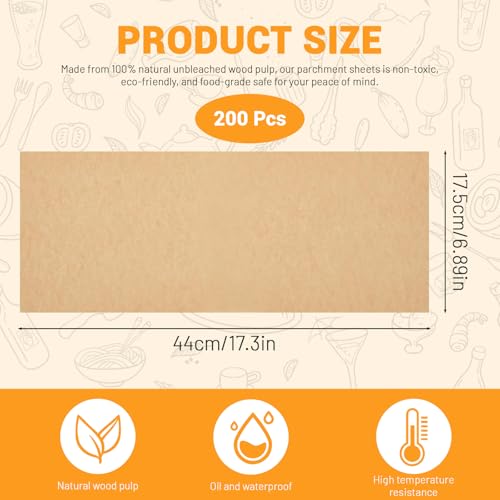 200 Pieces Unbleached Parchment Paper Air Fryer Liners Freeze Dryer Tray Mats (200 Count)