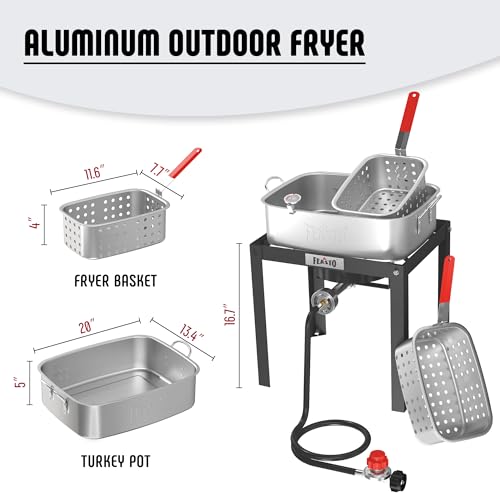 18 QT Propane Fish Fryer Pot and Baskets for Outdoor Cooking