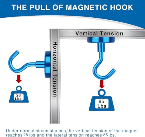 Magnetic Hooks Magnet Hook for Cruise Cabins 85LBS (12 Count)