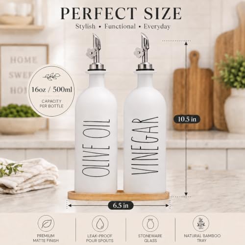 16oz Olive Oil Dispenser Bottles for Kitchen (2 Count)