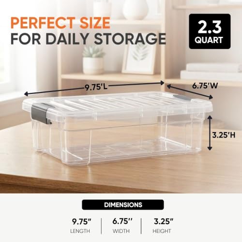Clear Storage Boxes with Lids (8 Count)