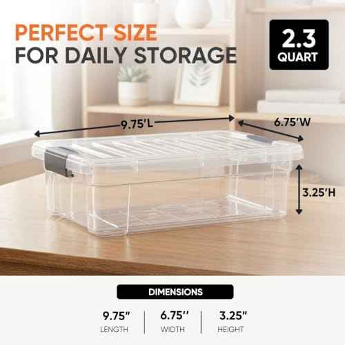 2.3 Quart Clear Plastic Storage Containers with Lids (8 Count)