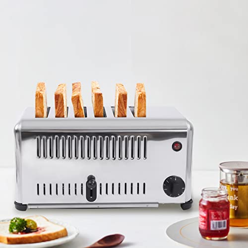 Commercial Toaster 6 Slices Stainless Steel Pop