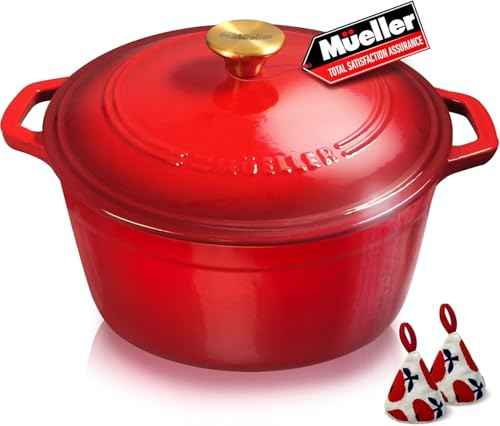 MUELLER HOME 7.5 QT Enameled Cast Iron Dutch Oven