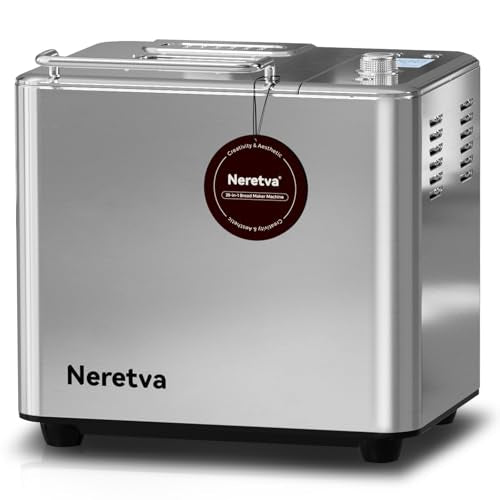 20-in-1 2LB Bread Maker Metal Bread Machine with Dual Heater-Silver
