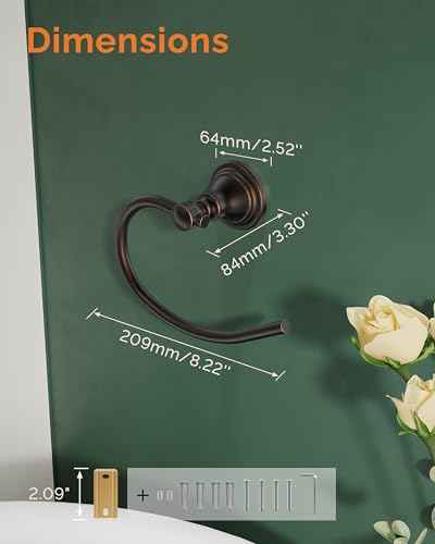 Towel Ring Wall Mount for Bathroom (2 Count)