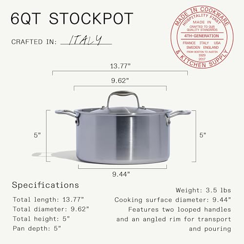 Cookware 6 Quart Stainless Steel Stock Pot With Lid