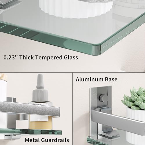 Clear Tempered Glass Wall Shelf
