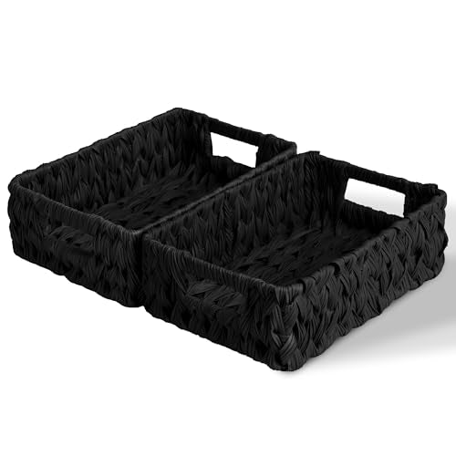 Wicker Storage Baskets for Shelves (2 Count)