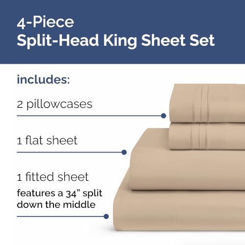 Flex Top Split Head King 4 Piece Sheet Set