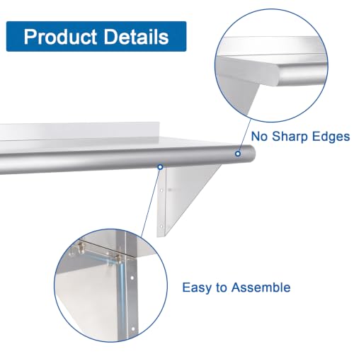 HARDURA Stainless Steel Shelf 18" x 60"