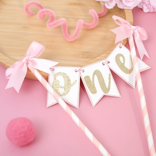 Pink Bow Ribbon Cake Topper
