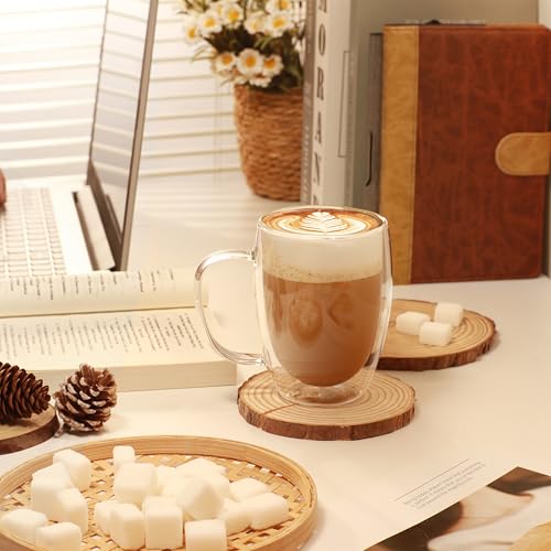 6 Pack Double Walled Glass Coffee Mugs (6 Count)