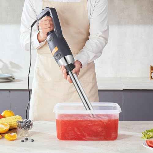 Commercial Immersion Blender Constant Speed Heavy Duty Immersion Blender 350W Commercial Hand Mixer 304 Stainless Steel Hand Blender Commercial with 19.7" Removable Shaft for Kitchen Mixing