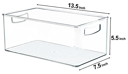 2 Pack Straight Sides Stackable Pantry Organizer Bins for Home Edit (2 Count)